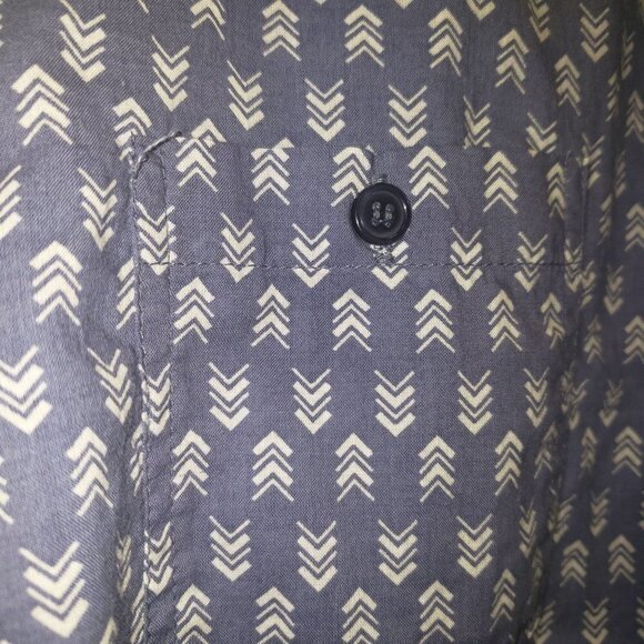 Hester & Orchard Womens Button Collar Blouse Size XL Roll Tab Sleeves Chambray - Picture 6 of 7